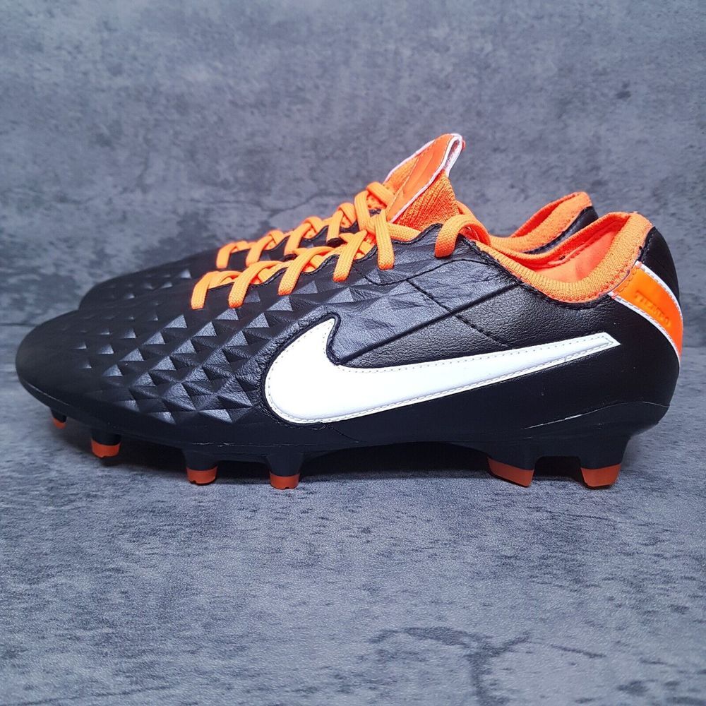 NIKE Tiempo Legend 8 Elite FG Soccer Cleats Mens 6‎ Womens 7.5 Black Orange